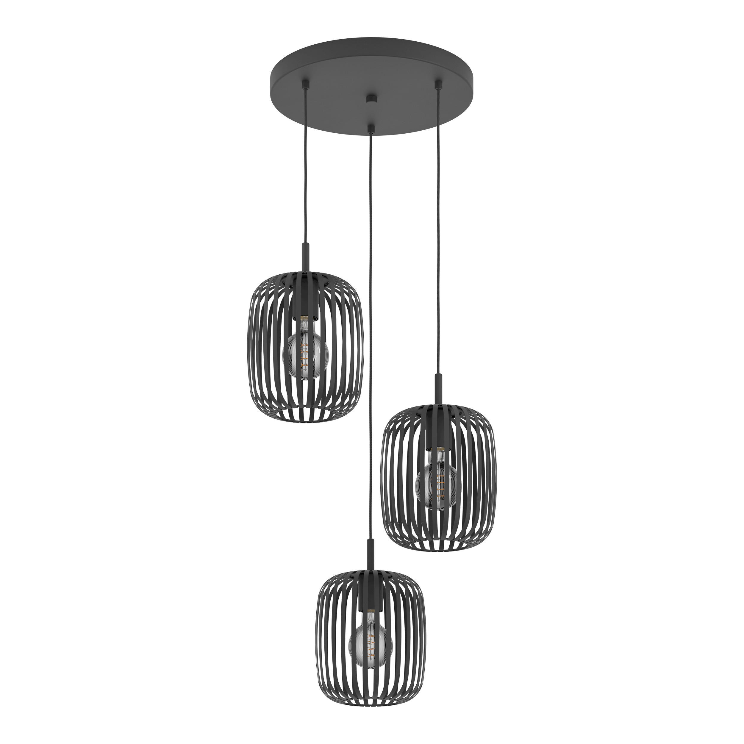 HÄNGELEUCHTE Romazzina 46/46/110 cm  - Schwarz, Design, Metall (46/46/110cm) - Eglo
