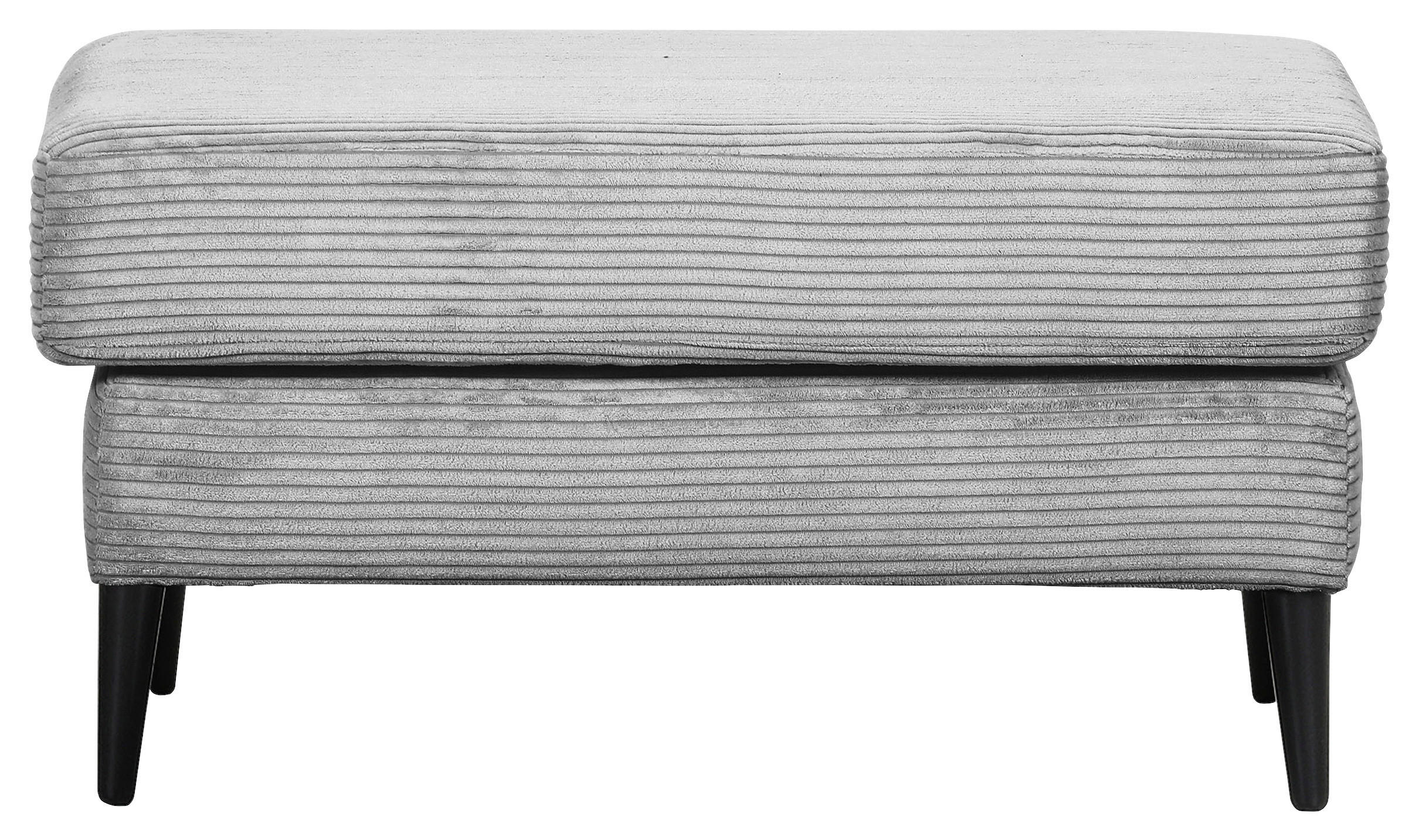 HOCKER Cord Hellgrau  - Hellgrau/Schwarz, KONVENTIONELL, Holz/Textil (89/45/63cm) - Carryhome