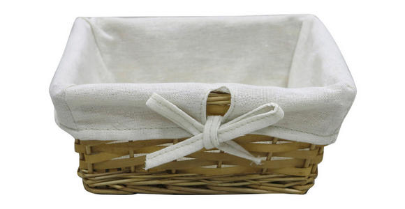 REGALKORB 25/25/10 cm - Weiß/Naturfarben, Basics, Holz/Textil (25/25/10cm) - Ambia Home