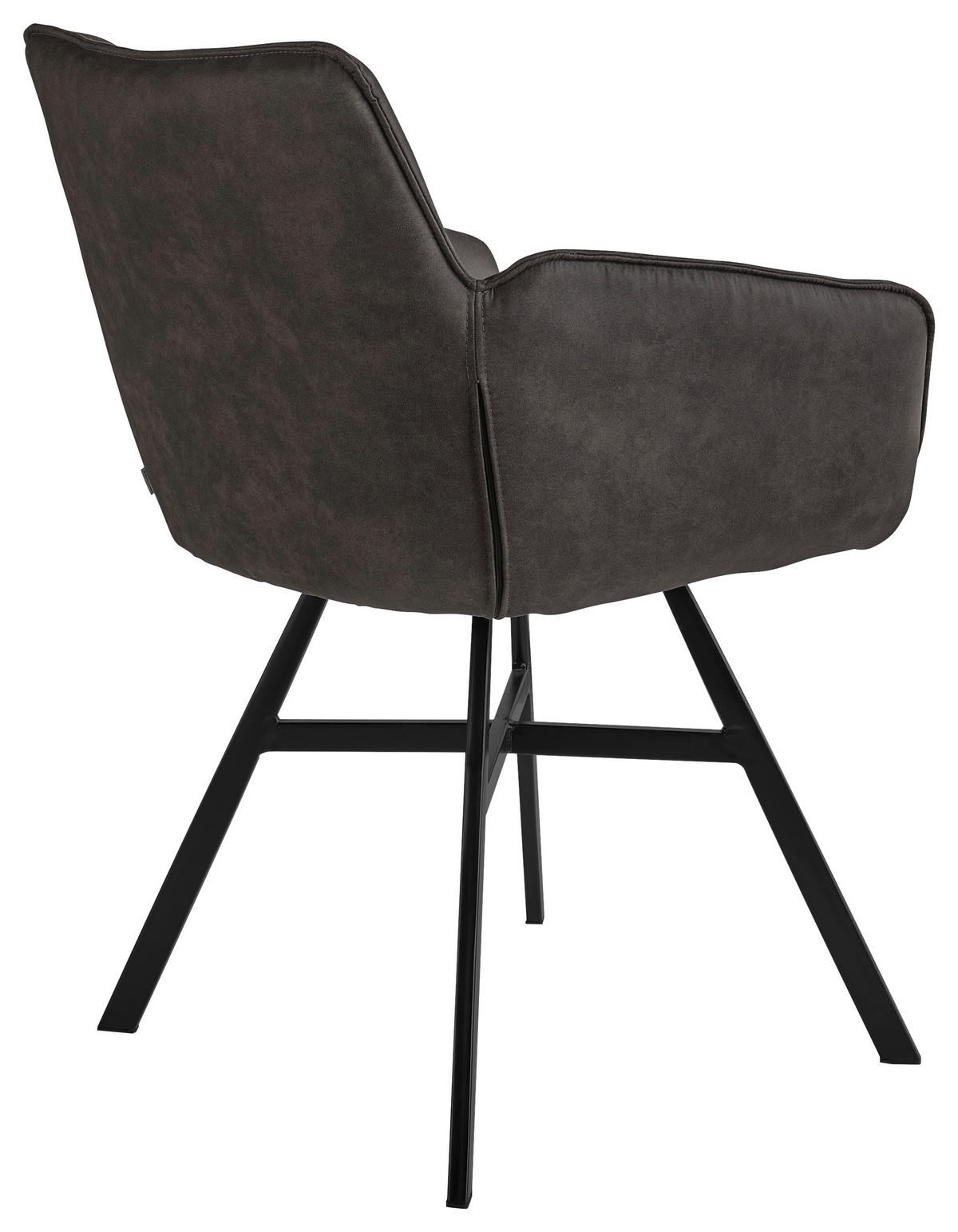ŽIDLE S PODRUČKAMI, mikrovlákno, šedá - šedá/černá, Design, kov/textil (60/84/65cm) - SetOne by Musterring