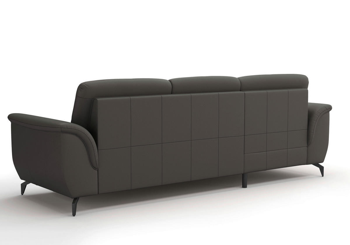 ECKSOFA ZORA E Anthrazit Echtleder  - Anthrazit/Schwarz, MODERN, Leder/Metall (164/262cm) - Sit & More