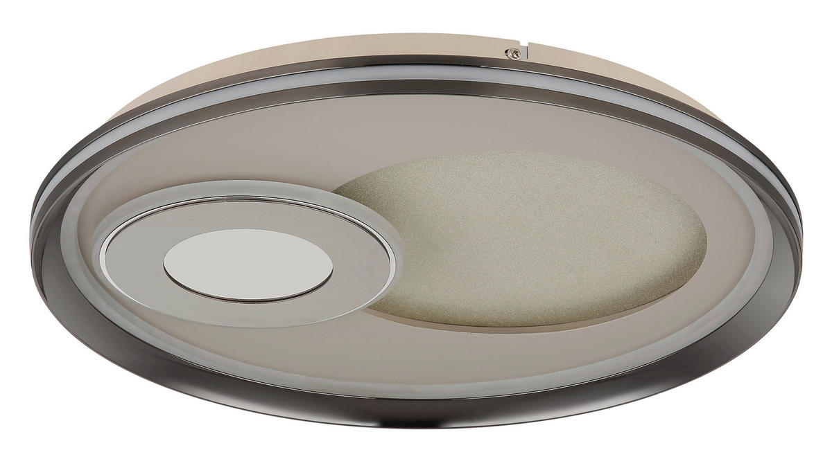 LED-DECKENLEUCHTE Juta 50/5,5 cm  - Sandfarben/Champagner, Design, Kunststoff/Metall (50/5,5cm) - Globo