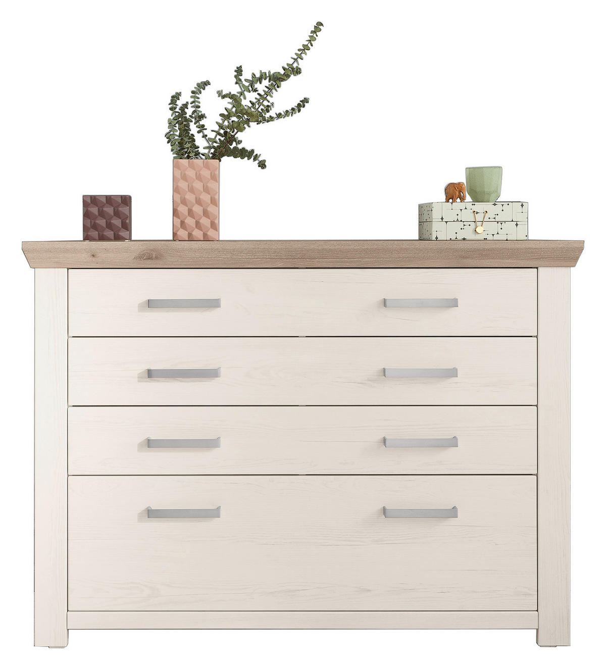 KOMMODE  in 129,3/94,6/44,2 cm  - Eichefarben/Weiß, Design, Holzwerkstoff/Metall (129,3/94,6/44,2cm) - SetOne by Musterring