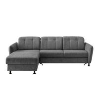 ECKSOFA in Chenille Anthrazit  - Anthrazit/Schwarz, Modern, Textil/Metall (184/267cm) - Livetastic