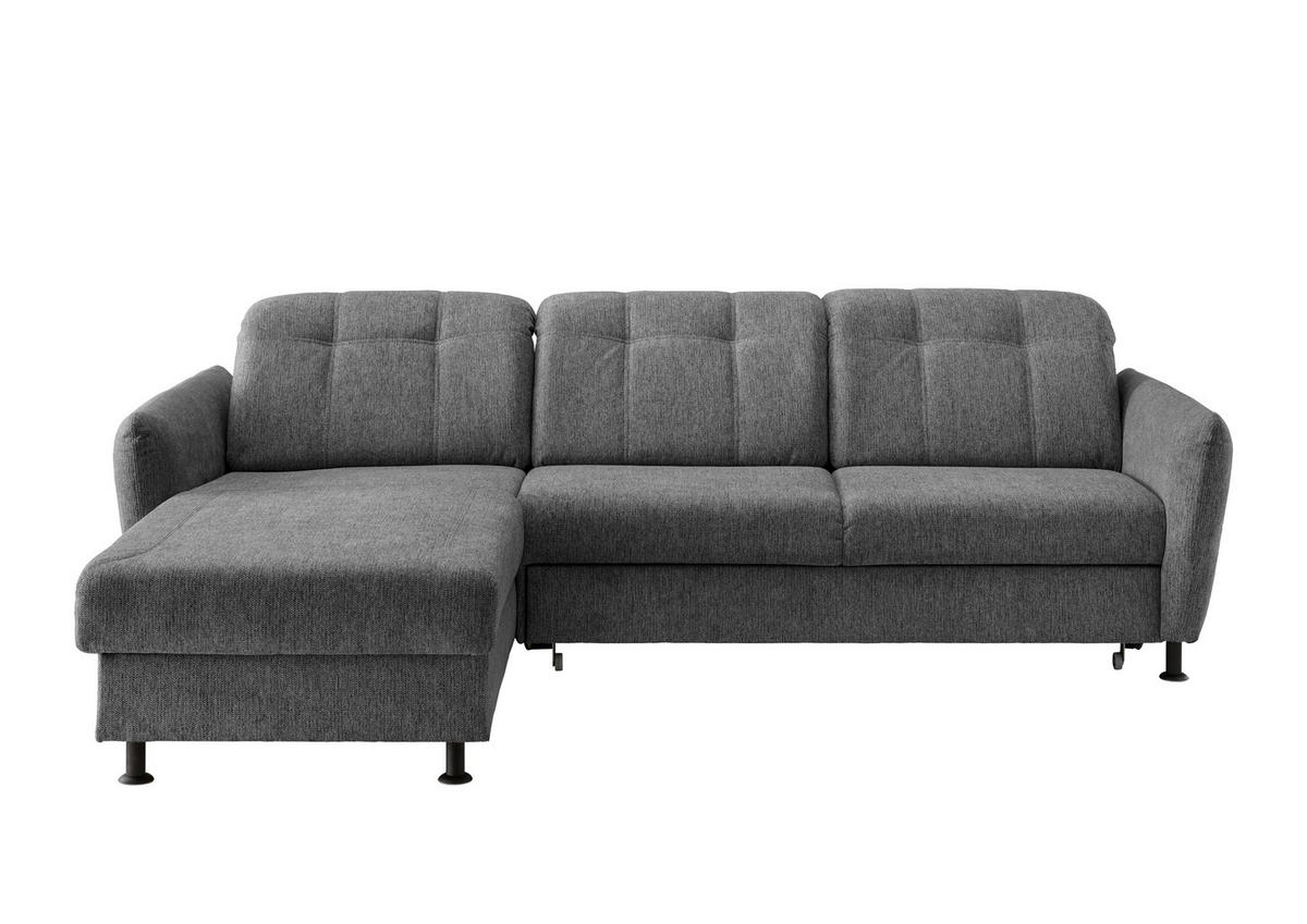 ECKSOFA in Chenille Anthrazit  - Anthrazit/Schwarz, Modern, Textil/Metall (184/267cm) - Livetastic
