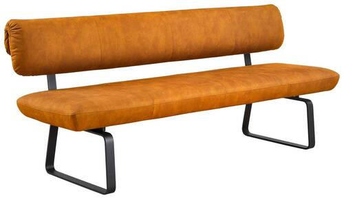 SITZBANK 200/88/68 cm Anthrazit, Cognac - Cognac/Anthrazit, Design, Textil/Metall (200/88/68cm) - Venjakob