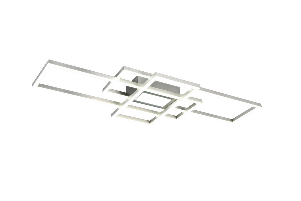 STROPNÉ LED SVIETIDLO, 70/30/6,2 cm - niklová, Basics, kov/plast (70/30/6,2cm) - Novel