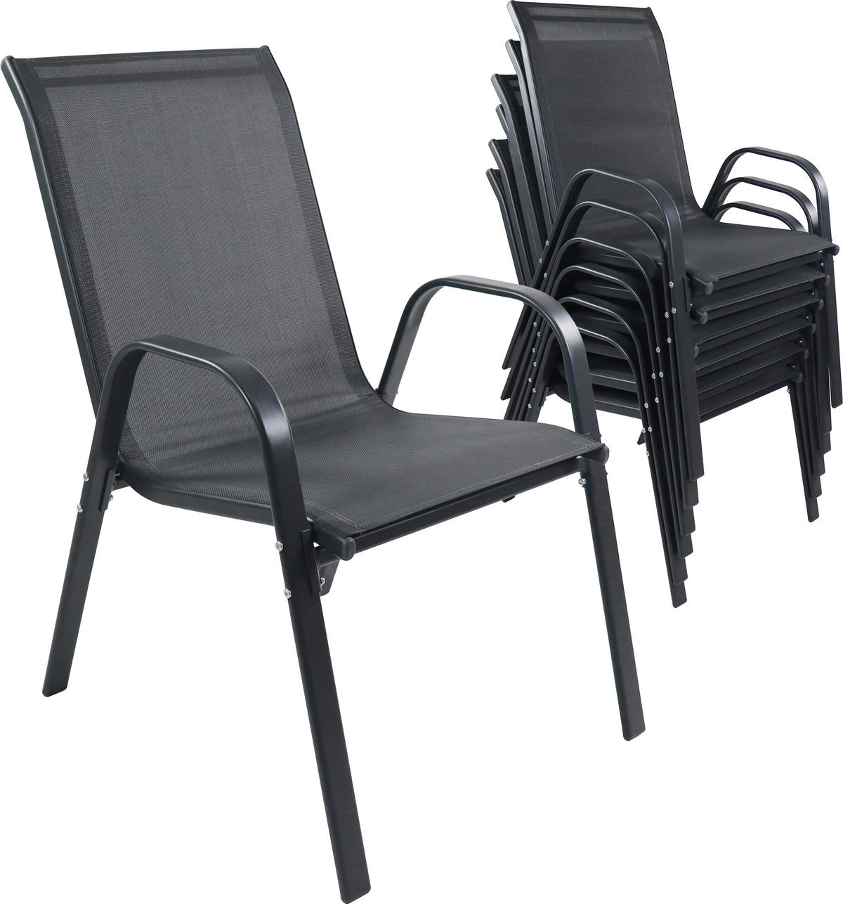 GARTENSTUHL-SET Anthrazit  - Anthrazit, MODERN, Kunststoff/Metall (56/89/73cm) - MID.YOU