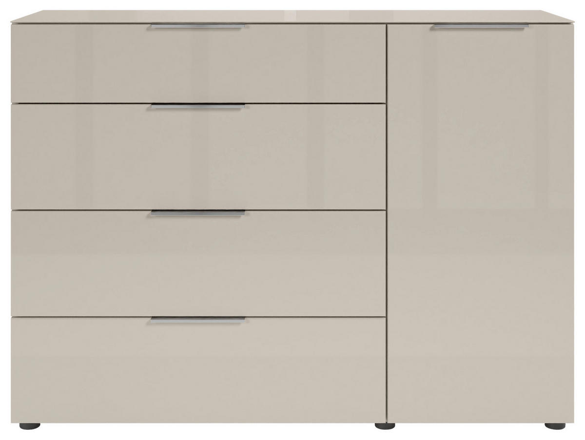 KOMODA, kašmir  - barve kroma/črna, Moderno, kovina/umetna masa (135/99/40cm) - MID.YOU