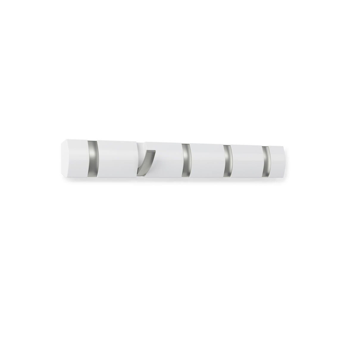WANDGARDEROBE  in Pappel Weiß, Nickelfarben  - Weiß/Nickelfarben, Basics, Holz/Metall (51/6/3cm) - Umbra
