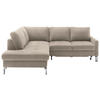 ECKSOFA in Mikrofaser Taupe  - Taupe/Chromfarben, Design, Textil/Metall (200/229cm) - Pure Home Lifestyle