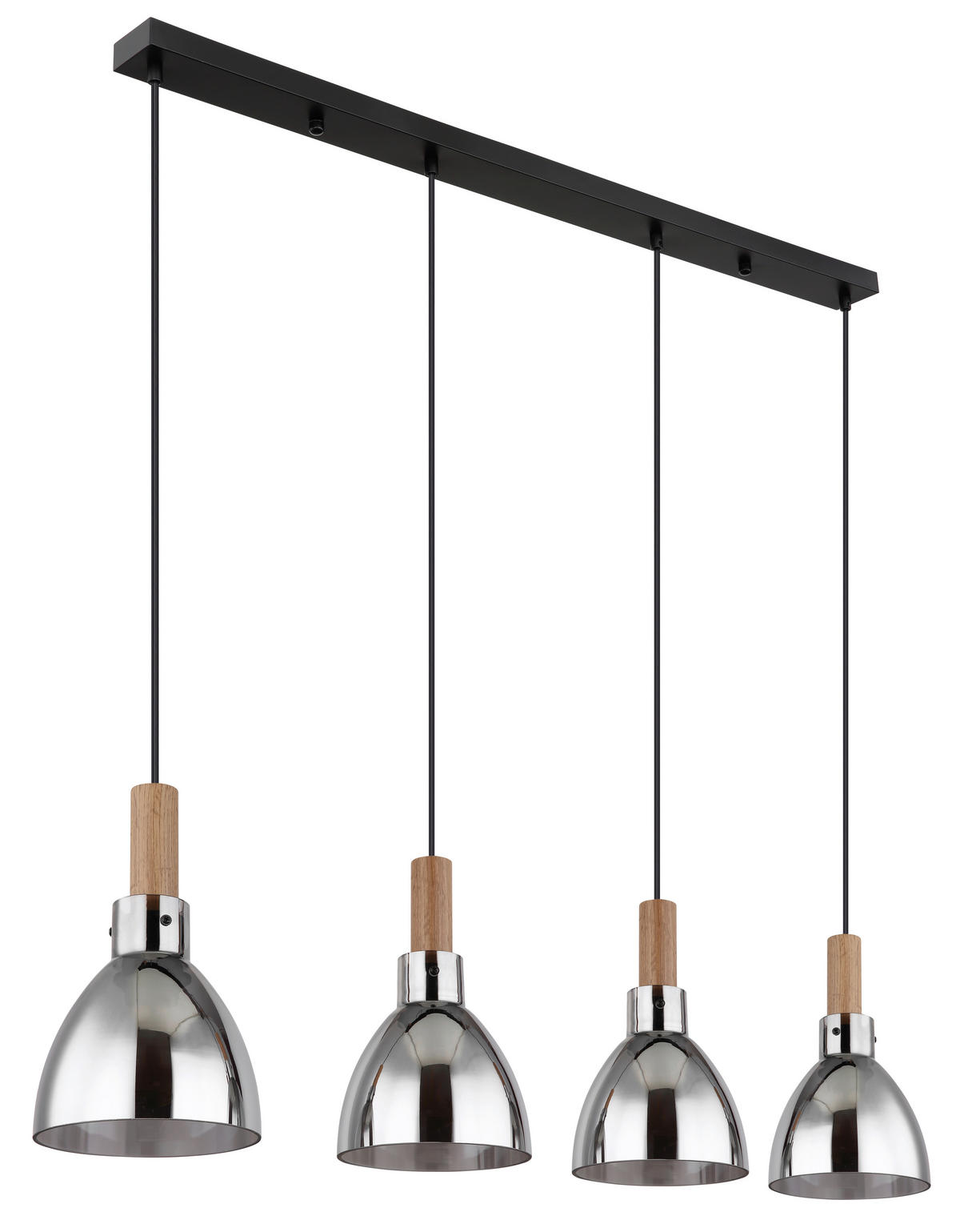 HÄNGELEUCHTE 105/16/120 cm    - Schwarz, Design, Glas/Holzwerkstoff (105/16/120cm) - Globo