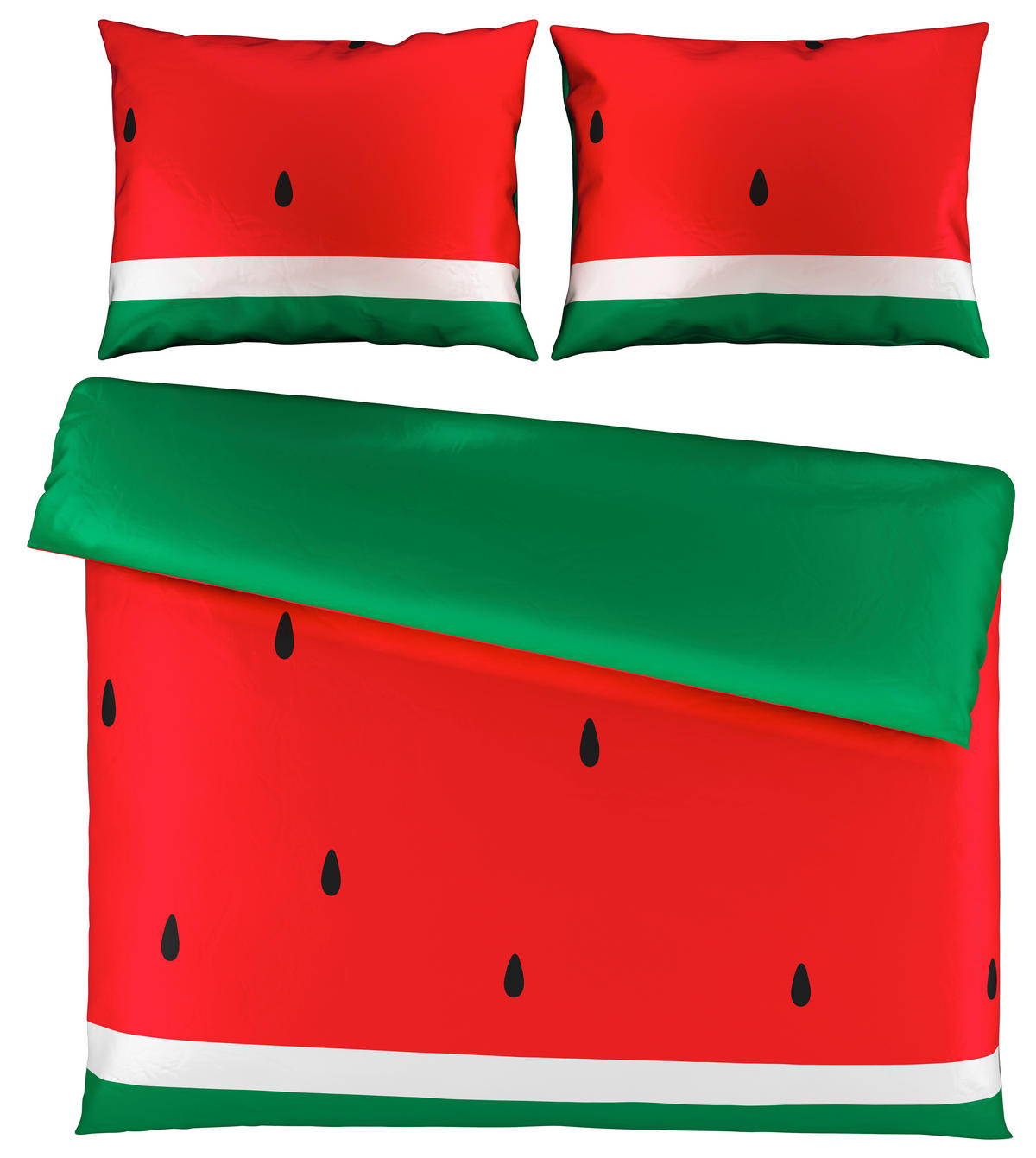 OBOJESTRANSKA POSTELJNINA WATERMELON 220/240 cm saten večbarvno  - večbarvno, Konvencionalno, tekstil (220/240cm) - Esposa