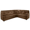 ECKSOFA in Lederlook Dunkelbraun  286/234 cm  - Dunkelbraun/Beige, KONVENTIONELL, Holz/Textil (286/234cm) - Beldomo Comfort