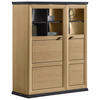 HIGHBOARD  in 110/134/43 cm  - Dunkelgrau/Eiche Artisan, ROMANTIK / LANDHAUS, Glas/Holzwerkstoff (110/134/43cm) - Hom`in