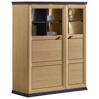 HIGHBOARD 110/134/43 cm  - Dunkelgrau/Eiche Artisan, Romantik / Landhaus, Glas/Holzwerkstoff (110/134/43cm) - Hom`in