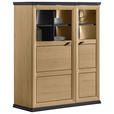 HIGHBOARD  in 110/134/43 cm  - Dunkelgrau/Eiche Artisan, ROMANTIK / LANDHAUS, Glas/Holzwerkstoff (110/134/43cm) - Hom`in