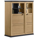 HIGHBOARD  in 110/134/43 cm  - Dunkelgrau/Eiche Artisan, ROMANTIK / LANDHAUS, Glas/Holzwerkstoff (110/134/43cm) - Hom`in