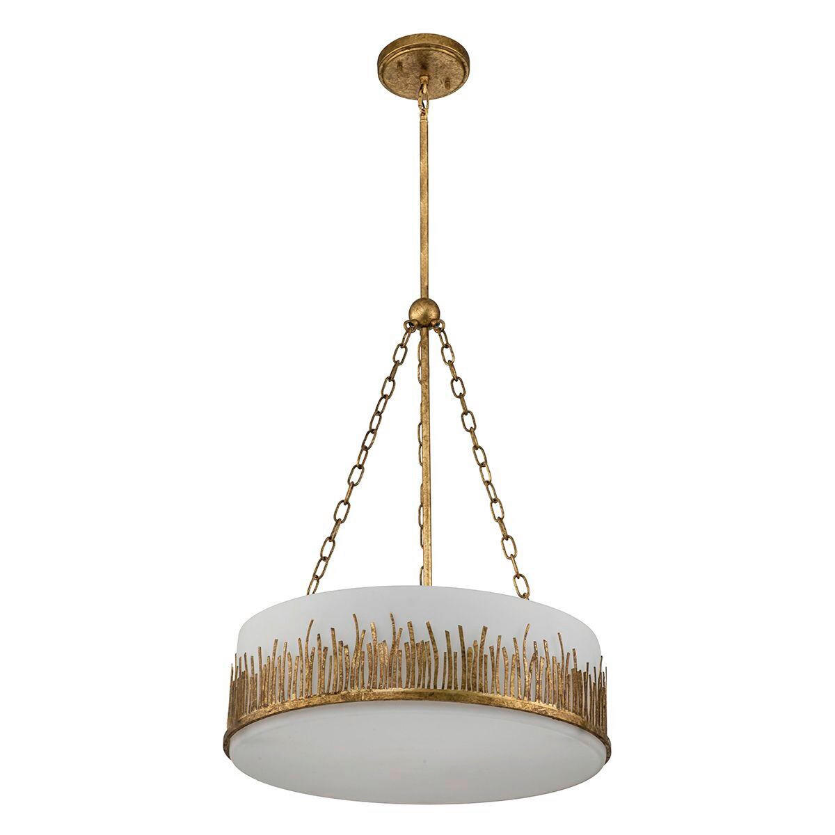 HÄNGELEUCHTE Quintiesse 113/53,3/53,3 cm  - Goldfarben, KONVENTIONELL, Glas/Metall (113/53,3/53,3cm) - Elstead Lighting