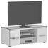 TV-ELEMENT Weiß - Alufarben/Weiß, Basics, Glas/Kunststoff (100/40,4/44,3cm) - Xora