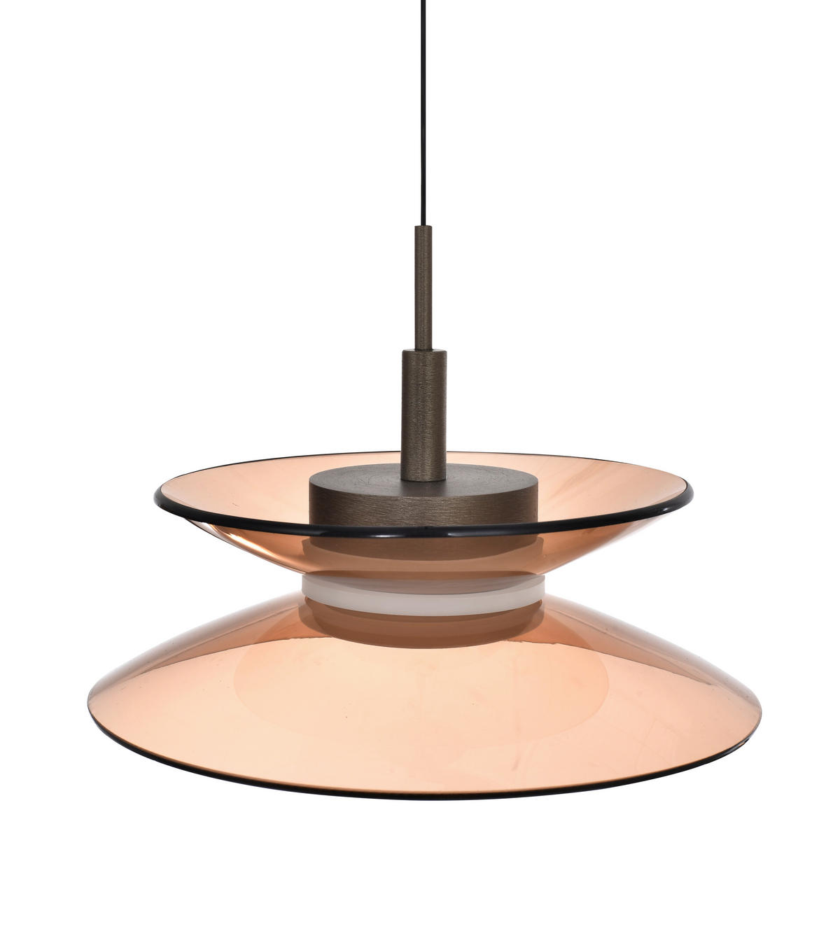 LED-HÄNGELEUCHTE Crema 22/150/22 cm  - Bronzefarben, Design, Glas/Metall (22/150/22cm)