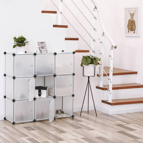KOMBINÁCIA REGÁLOV, biela, železo, 93/123/31 cm - čierna/biela, Basics, kov/plast (93/123/31cm) - Boxxx