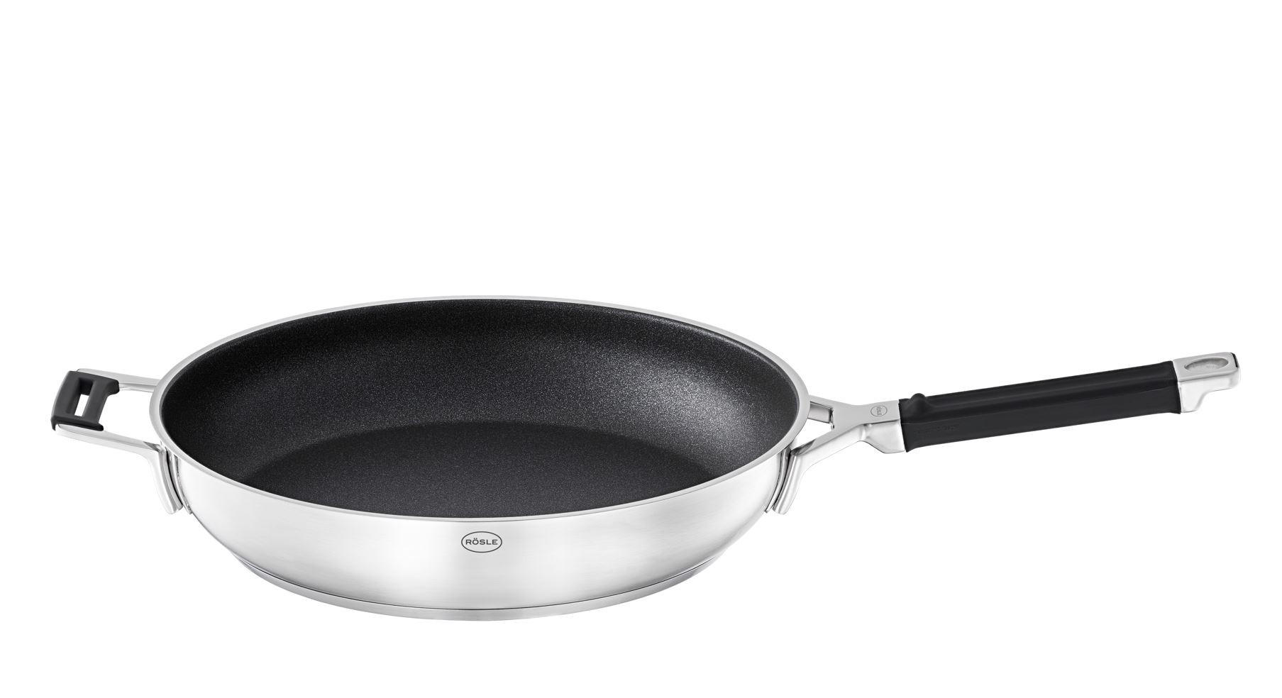 PÁNEV NA SMAŽENÍ  32 cm  - černá/barvy nerez oceli, Basics, kov (32cm) - Rösle