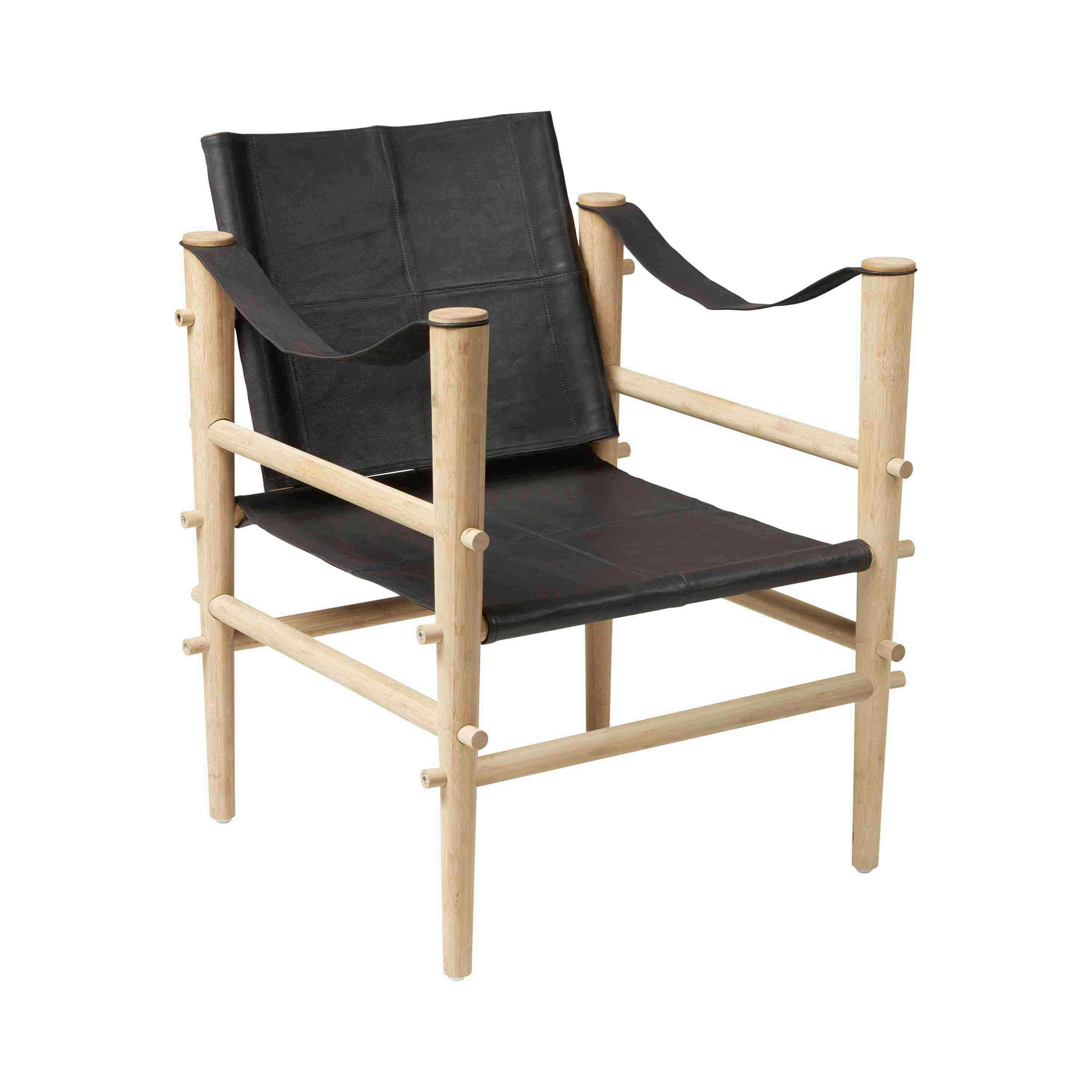 SESSEL Echtleder Schwarz    - Schwarz/Naturfarben, ROMANTIK / LANDHAUS, Leder/Holz (59/79/61cm) - MID.YOU