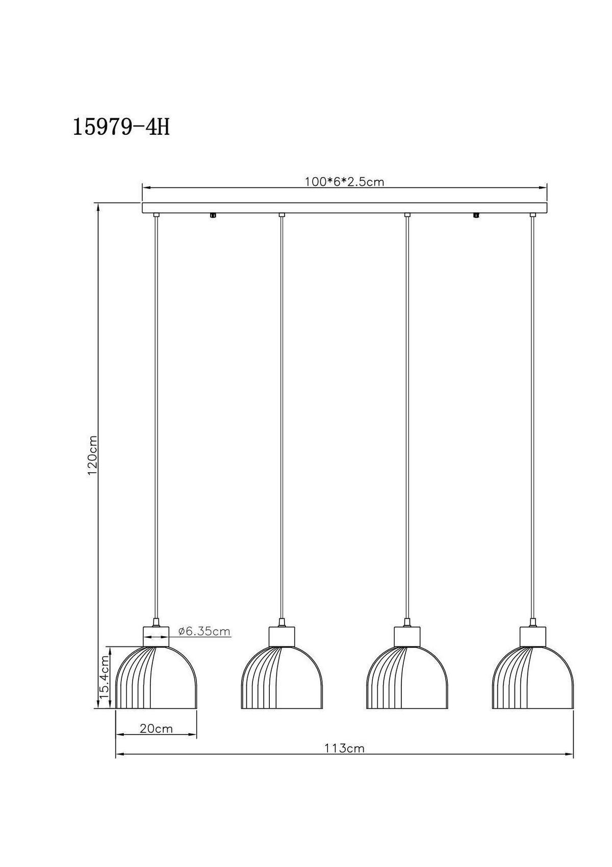 HÄNGELEUCHTE Swanson 113/20 cm  - Bernsteinfarben/Schwarz, Design, Glas/Holz (113/20cm) - Globo