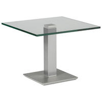 BEISTELLTISCH in Metall, Glas 60/60/46-65 cm  - Edelstahlfarben/Grau, Design, Glas/Kunststoff (60/60/46-65cm)