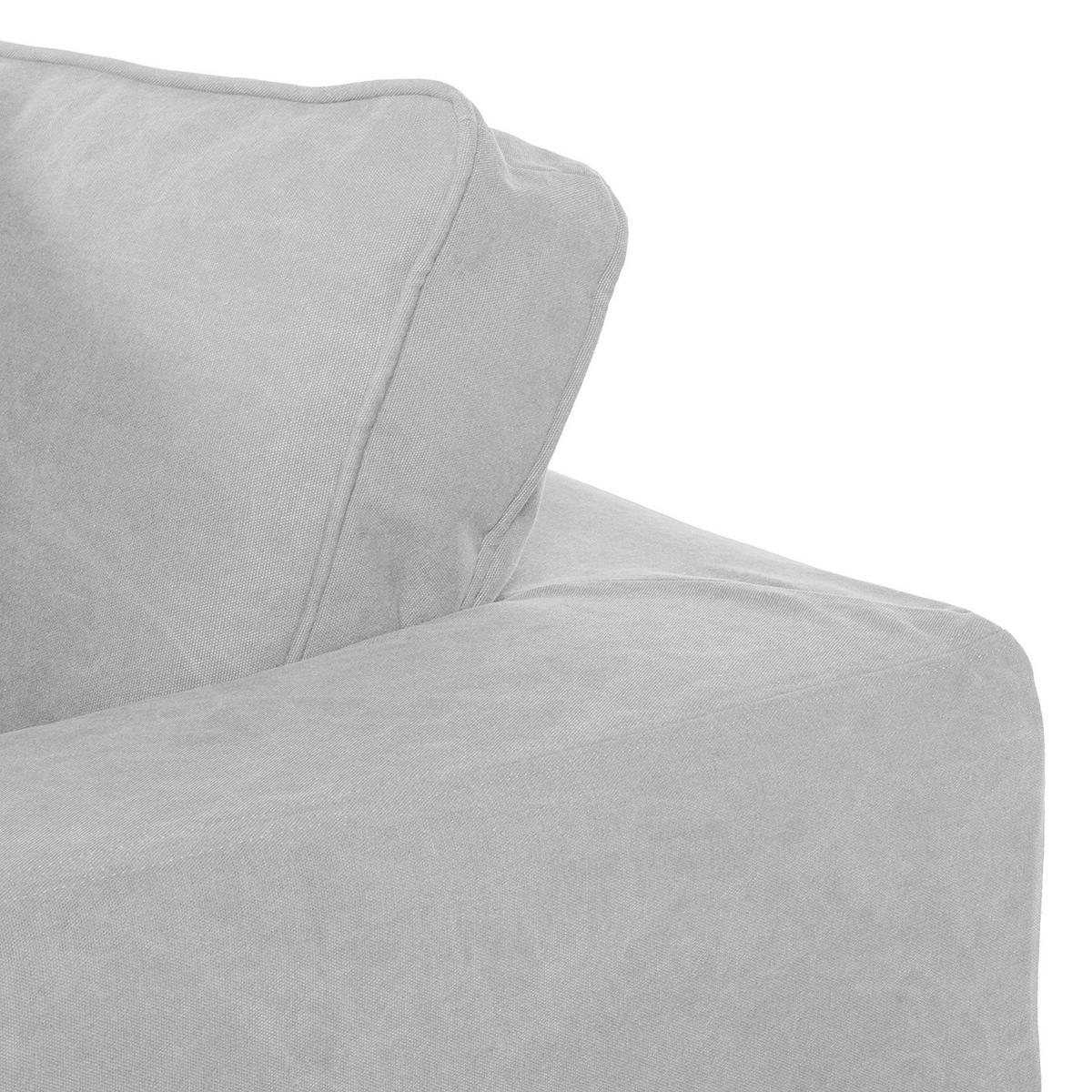 ECKSOFA Webstoff Hellgrau  - Hellgrau/Schwarz, Design, Kunststoff/Textil (222/238cm) - P & B