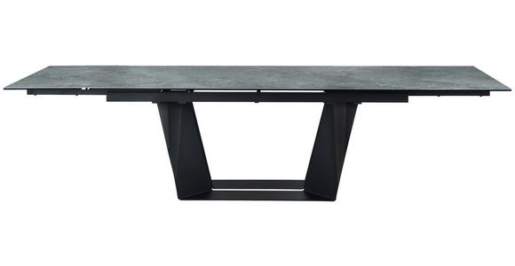 ESSTISCH in Metall, Glas, Keramik 200-300/100/76 cm  - Schwarz/Grau, Design, Glas/Keramik (200-300/100/76cm) - Emilio Belluti