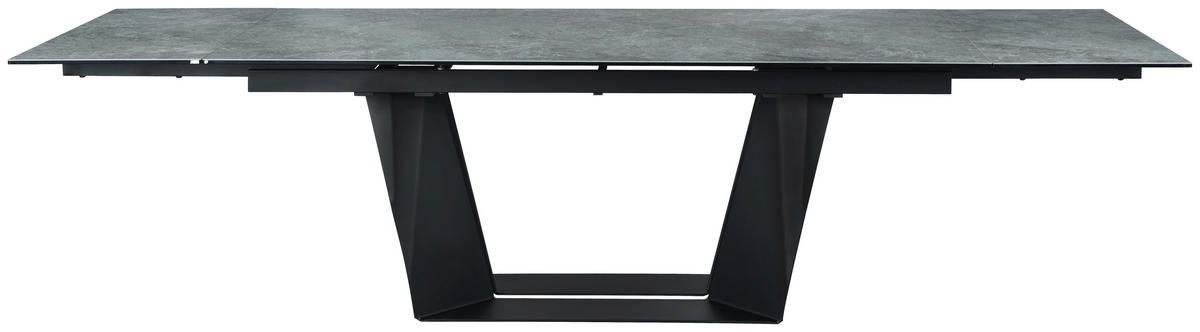 ESSTISCH in Metall, Glas, Keramik 200-300/100/76 cm  - Schwarz/Grau, Design, Glas/Keramik (200-300/100/76cm) - Emilio Belluti