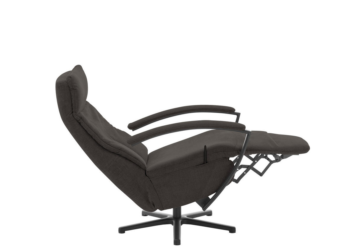 RELAXSESSEL in Textil Dunkelbraun  - Dunkelbraun/Schwarz, Design, Textil/Metall (76/110/83cm) - Beldomo Speed