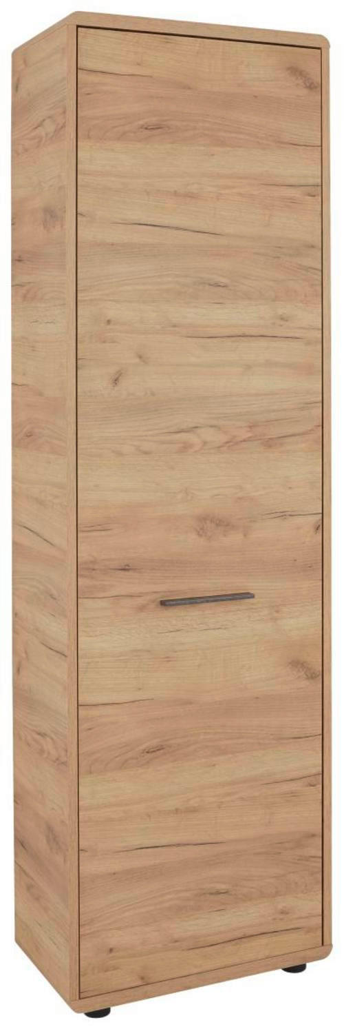 GARDEROBNA OMARA barve hrasta - črna/barve hrasta, Konvencionalno, umetna masa/leseni material (54/198/32cm) - Carryhome