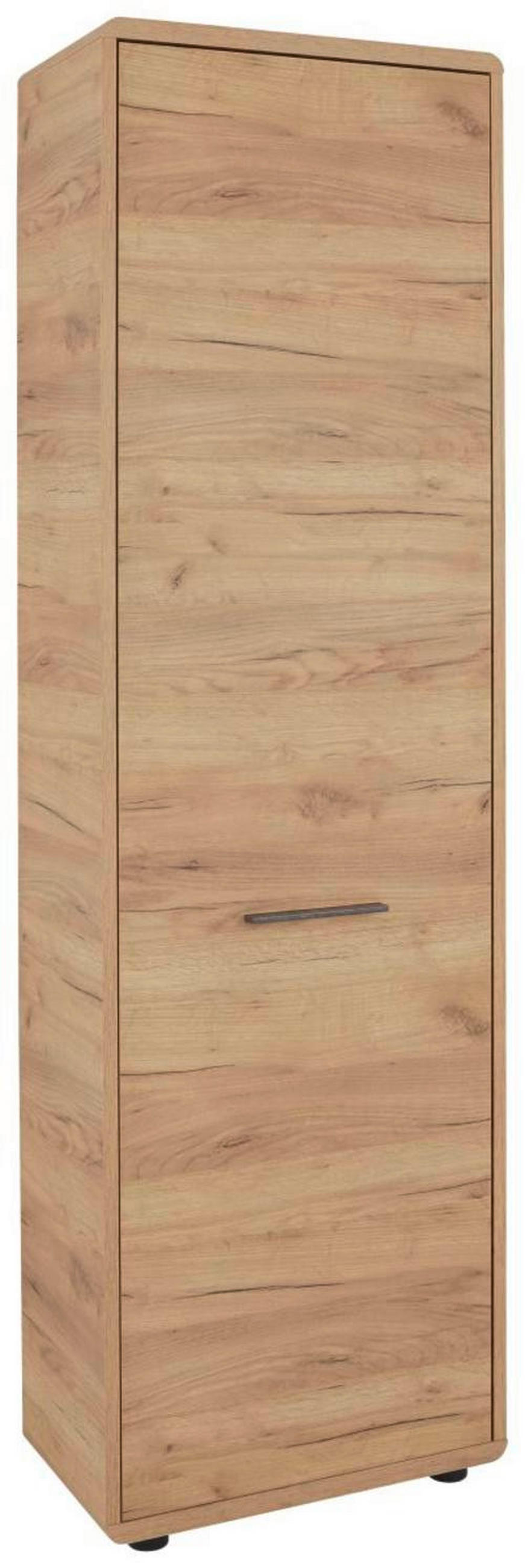 GARDEROBNA OMARA barve hrasta - črna/barve hrasta, Konvencionalno, umetna masa/leseni material (54/198/32cm) - Carryhome
