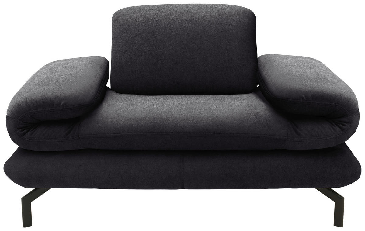 SESSEL Webstoff Anthrazit    - Anthrazit/Schwarz, Design, Textil/Metall (139/83/98cm) - LOOKS by W.Joop