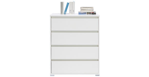 KOMMODE 80/103/48 cm in Weiß - Silberfarben/Weiß, Design, Holzwerkstoff/Kunststoff (80/103/48cm) - Carryhome
