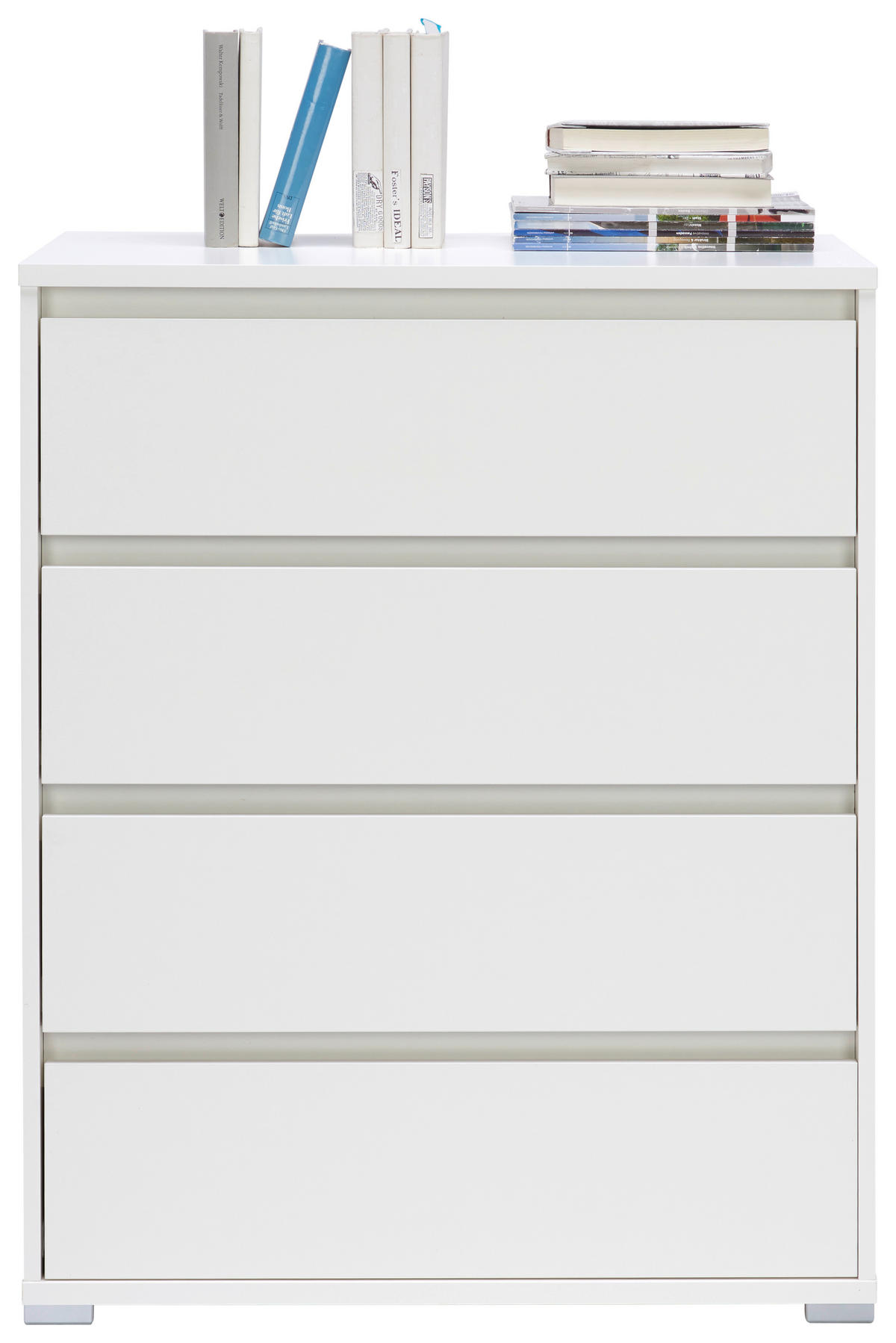 KOMODA  80/103/48 cm  bela  - bela/srebrna, Dizajnerski, pločasti materijal/plastika (80/103/48cm) - Carryhome