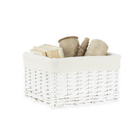 KOŠ DO REGÁLU, bílá - bílá, Lifestyle, dřevo/textil (31/27/18cm) - Landscape