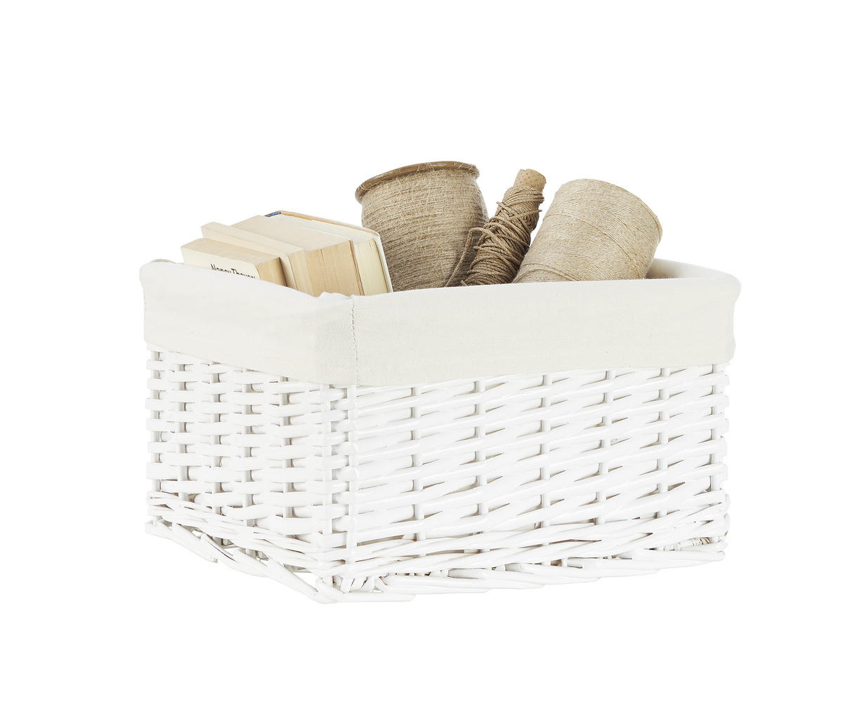 REGALKORB 31/27/18 cm  - Weiss, Lifestyle, Holz/Textil (31/27/18cm) - Landscape