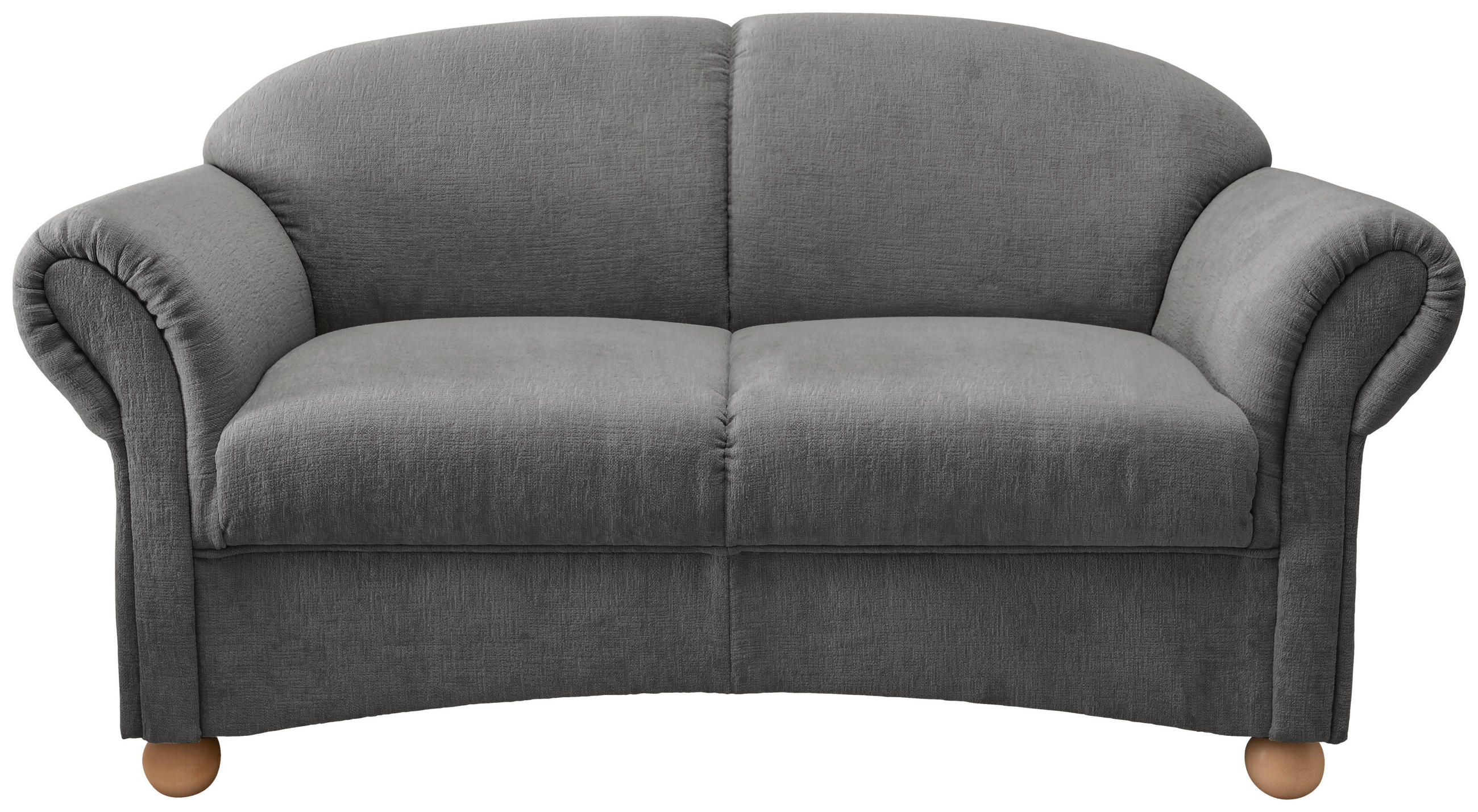 2-SITZER-SOFA Mikrofaser Graubraun  - Wildeiche/Graubraun, KONVENTIONELL, Holz/Textil (151/94/80cm) - Livetastic