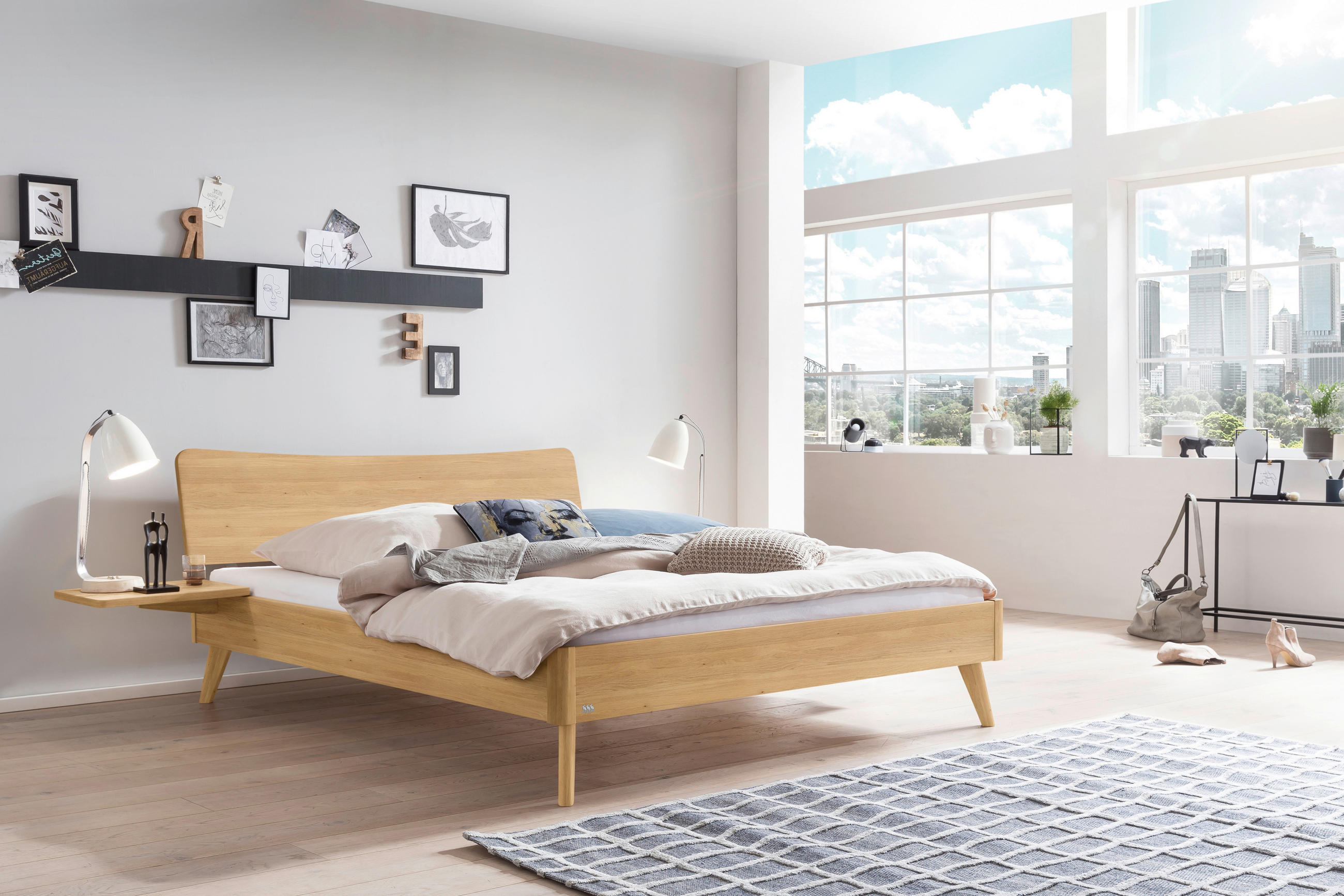 BETT 160/200 cm  in Eichefarben  - Eichefarben, MODERN, Holz (160/200cm) - Hasena