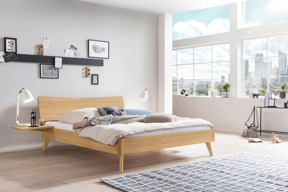 BETT 140/200 cm  in Eichefarben  - Eichefarben, Design, Holz (140/200cm) - Hasena