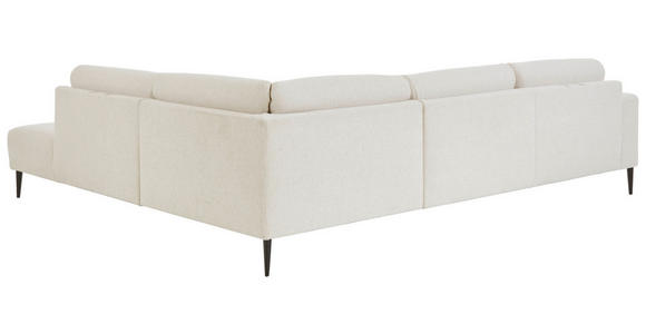 ECKSOFA Dieter Knoll Beige Chenille  - Beige/Schwarz, Design, Textil/Metall (303/254cm) - Dieter Knoll