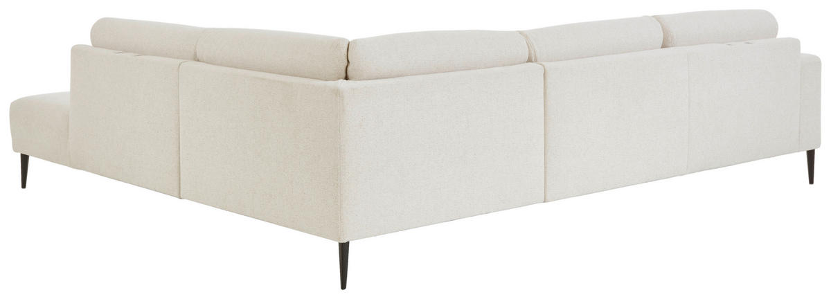 ECKSOFA Dieter Knoll Beige Chenille  - Beige/Schwarz, Design, Textil/Metall (303/254cm) - Dieter Knoll