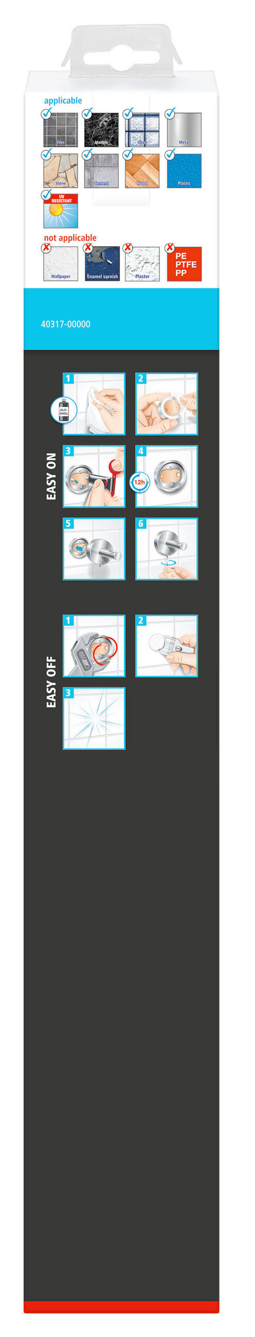 HANDTUCHHALTER Chromfarben  - Chromfarben, Trend, Metall (5/8,2/45,5cm) - Tesa