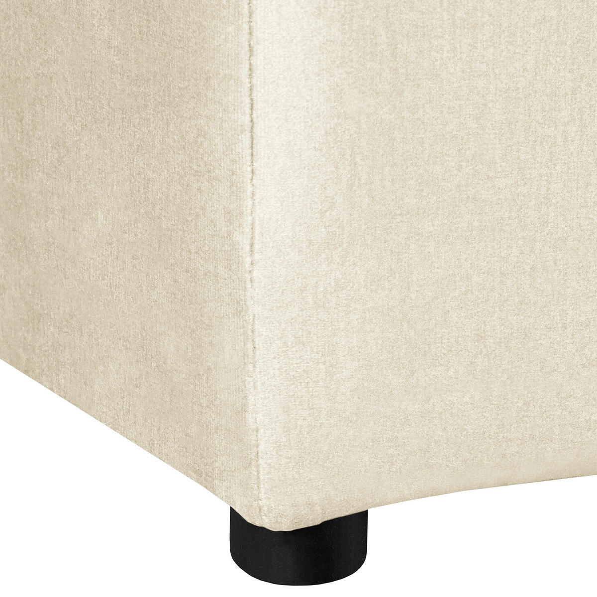 ECKSOFA Naomi in Velours Beige Rückenkissen  243/284 cm  - Beige/Schwarz, Design, Kunststoff/Textil (243/284cm) - P & B