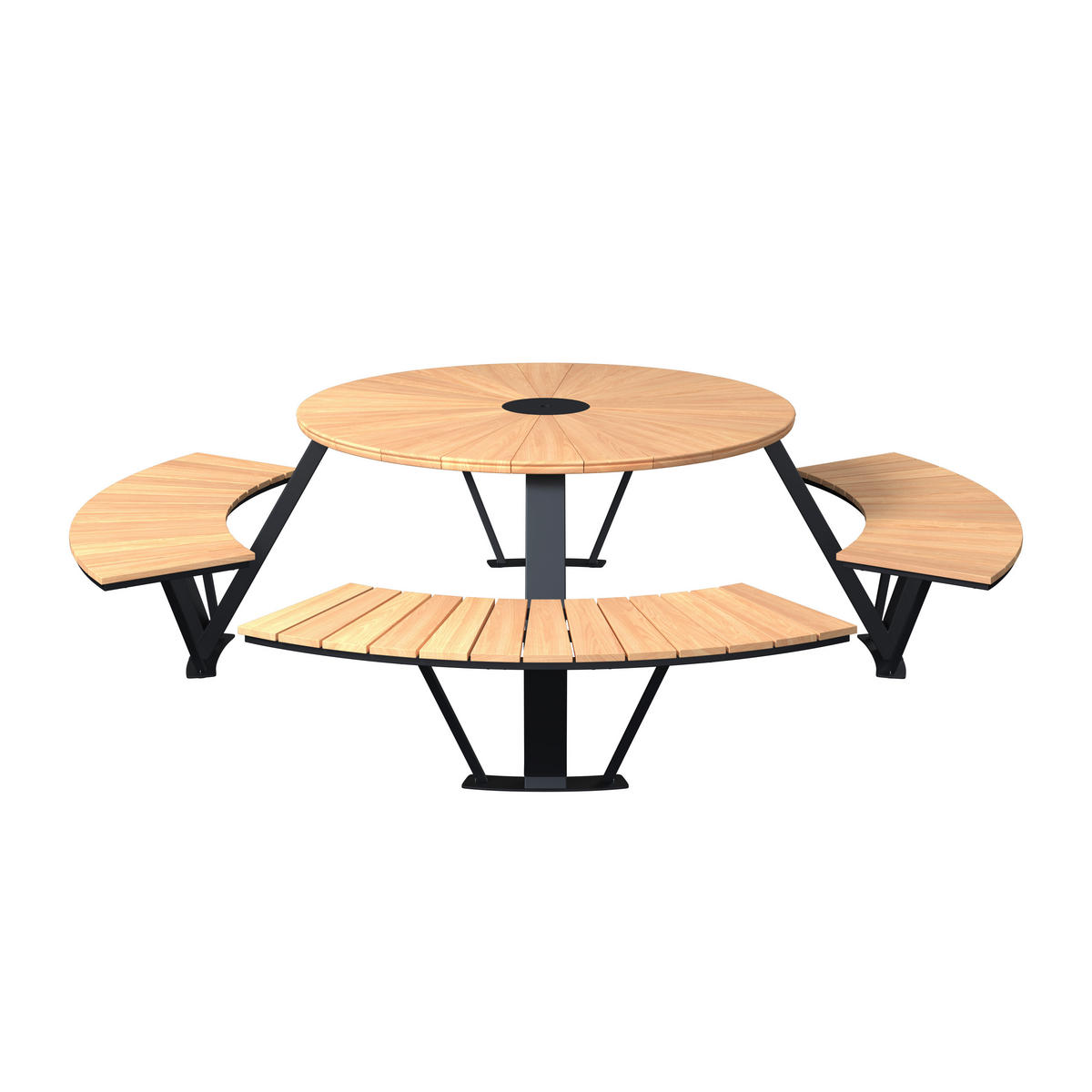 GARTENTISCHGRUPPE  - Schwarz/Teakfarben, MODERN, Holz/Metall (282/75/282cm) - Ambia Garden