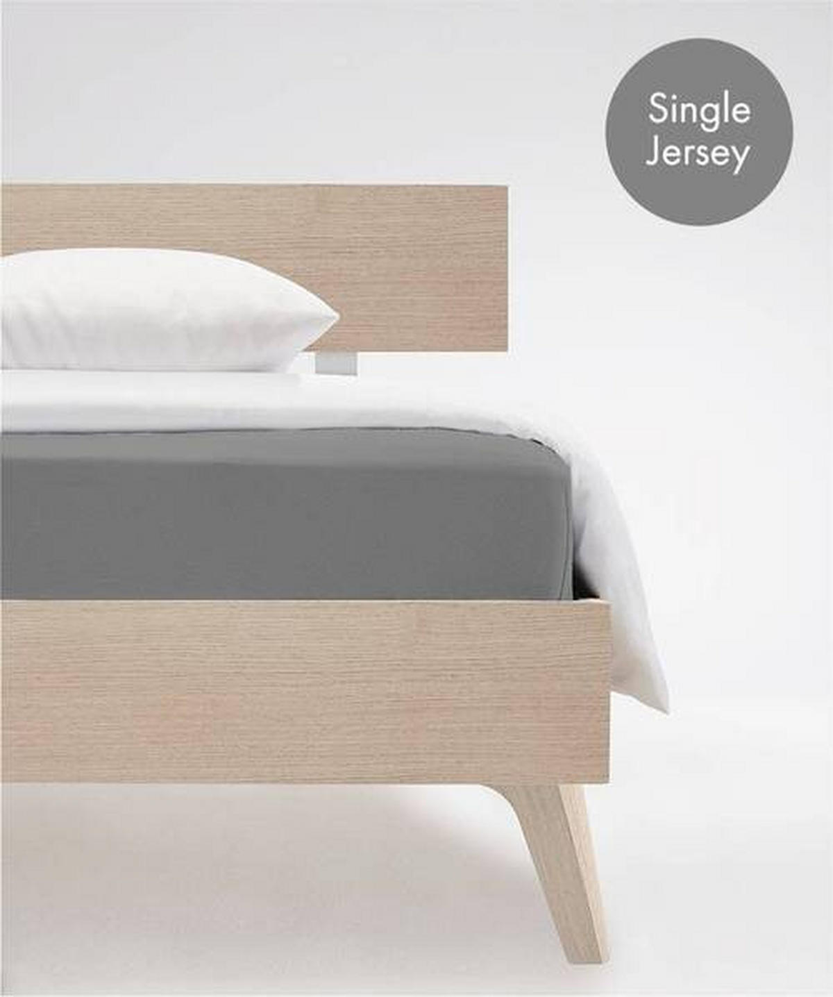 SPANNBETTTUCH Jenny C Single-Jersey  - Grau, Basics, Textil (100/200cm) - Fleuresse